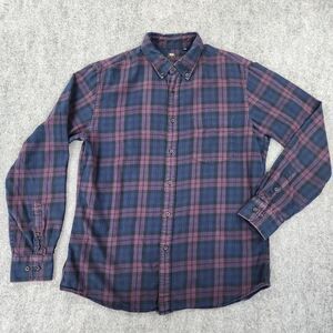 Uniqlo Shirt Mens Large Multi Plaid Flannel Long Sleeve Casual Outdoor Preppy